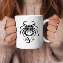 Cancer Coffee Mug, Zodiac Birthday Gift for Her, Horoscope Ceramic Mug 4