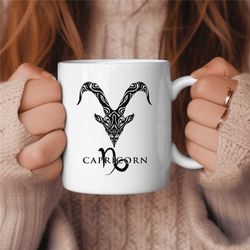 Capricorn Coffee Mug, Zodiac Birthday Gift for Her, Horoscope Ceramic Mug 4