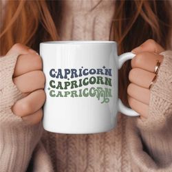 Capricorn Coffee Mug, Zodiac Birthday Gift for Her, Horoscope Ceramic Mug
