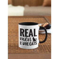 Cat Dad Mug, Real Men Love Cats, Cat Guy Gift, Crazy Cat Man, Funny Cat Lover Gifts, Gift for Cat Man, Cat Dude, Cat Pap
