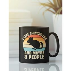 Chinchilla Mug, Funny Chinchilla Gift, I Like Chinchillas and Maybe 3 People, Three People, Chinchilla Lover Cup, Chinch