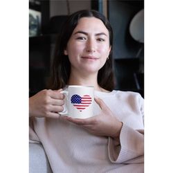 american flag mug, american flag heart mug, independence day mug, 4th of july mug, american mug, , freedom mug, liberty