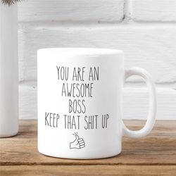 awesome boss mug, gift for boss, boss mug, gift for boss, funny boss gifts, best boss, boss gag gifts, office party gift