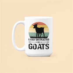Goat Mug, Easily Distracted By Goats, Funny Goat Lover Gifts, Goat Coffee Cup, Goat Mom Dad Gifts, Goat Farmer Mug, Goat