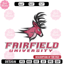 Fairfield University logo embroidery design, NCAA embroidery, Sport embroidery,logo sport embroidery, Embroidery design