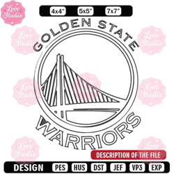 Golden State Warriors logo embroidery design, NBA embroidery, Sport embroidery, Embroidery design,Logo sport embroidery