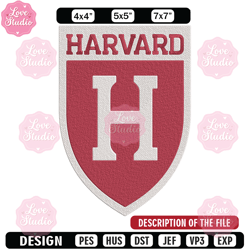 Harvard University logo embroidery design, NCAA embroidery, Embroidery design, Logo sport embroiderySport embroidery