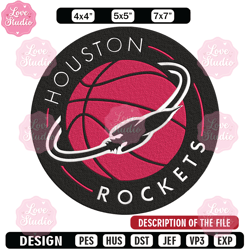 Houston Rockets logo embroidery design, NBA embroidery,Sport embroidery,Embroidery design, Logo sport embroidery 1