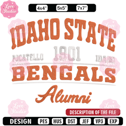 Idaho State poster embroidery design, NCAA embroidery, Embroidery design, Logo sport embroidery, Sport embroidery