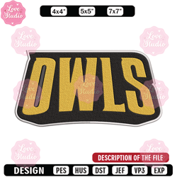 Kennesaw State Owls logo embroidery design, NCAA embroidery, Embroidery design,Logo sport embroidery,Sport embroidery