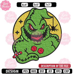 Oogie Boogie laugh Embroidery design, Oogie Boogie Embroidery, halloween design, Embroidery File, Digital download