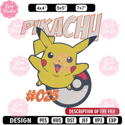 Pikachu cute Embroidery Design, Pokemon Embroidery, Embroidery File, Anime Embroidery, Anime shirt, Digital download 1
