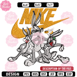 Rabbit cartoon Nike Embroidery design, cartoon Embroidery, Nike design, Embroidery file, logo shirt, Instant download