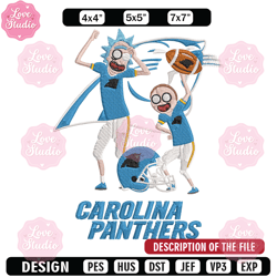 Rick and Morty Carolina Panthers embroidery design, Carolina Panthers embroidery, NFL embroidery, logo sport embroidery