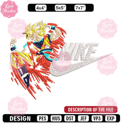 Son Goku Nike Embroidery design, Dragon ball Embroidery, Nike design, anime shirt, Embroidery file, Instant download 1