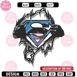 Superman Symbol Carolina Panthers embroidery design, Panthers embroidery, NFL embroidery, logo sport embroidery