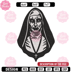 The Nun Embroidery design, The Nun logo Embroidery, Horror design, Embroidery File, logo shirt, Digital download