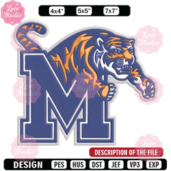 University of Memphis logo embroidery design, NCAA embroidery, Sport embroidery,Logo sport embroidery,Embroidery design