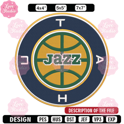 Utah Jazz logo embroidery design, NBA embroidery, Sport embroidery,Embroidery design,Logo sport embroidery 1