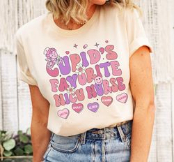 Cupids Favorite NICU Nurse Shirt, Neonatal Valentines Day Groovy Tee, Retro Candy Hearts Mother Baby Nurse Shirt, Pediat