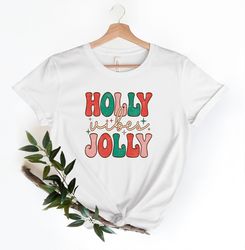 Holly Jolly Vibes Retro Christmas Shirt, Holly Jolly Vibes S