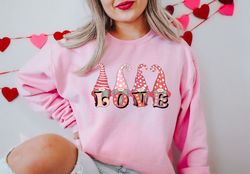 LOVE Gnome Valentines Sweatshirt, Valentines Day Gift, Valentines Day Shirts For Woman, Happy Valentines Day Shirt, Gnom