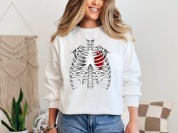 Skeleton Heart Sweatshirt, Anatomical Heart Shirt, Skeleton Heart Valentines Shirt, Valentines Day Gifts, Gothic Human H