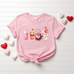Valentine Coffee Heart Shirt, Valentines Day Gift For Her, Cute Coffee Graphic Shirt, Valentine Shirt, Love T-Shirt, Lov