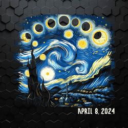 Van Gogh Total Solar Eclipse 2024 PNG