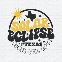 Retro Solar Eclipse Texas April 2024 SVG