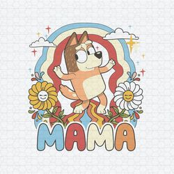 Floral Bluey Mama Chilli Heeler Mothers Day SVG