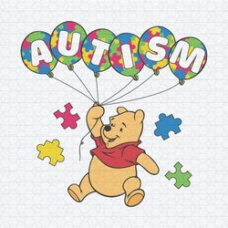 Winnie The Pooh Autism Bear Balloon SVG