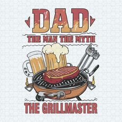 Dad The Man The Myth The Grillmaster Funny Grillfather PNG