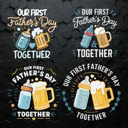 Retro Our First Fathers Day Together SVG Bundle