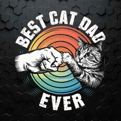 Retro Best Cat Dad Ever Funny Cat Daddy PNG