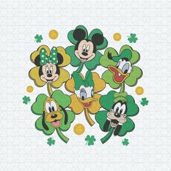 Disney Characters Shamrock St Patricks Day SVG