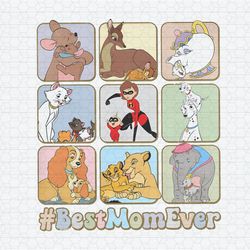 Retro Disney Character Best Mom Ever PNG