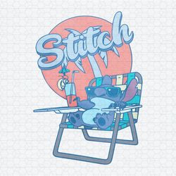 Funny Stitch Beach Chair Disney Vacation PNG