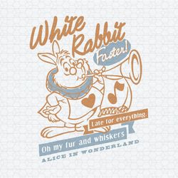 Retro Alice In Wonderland White Rabbit Faster SVG