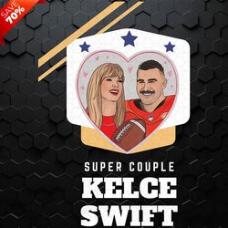 Super Couple Kelce Swift Football PNG