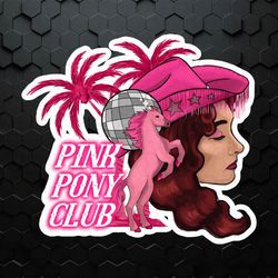 Retro Chappell Roan Pink Pony Club PNG