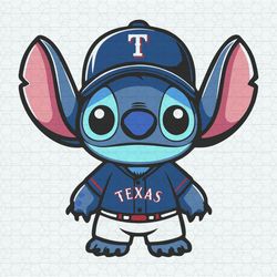 Cute Stitch Texas Rangers Baseball Team SVG