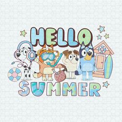 Hello Summer Bluey Friends PNG