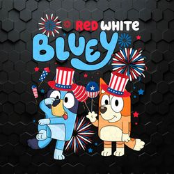Funny Red White Bluey 4th Of July Fireworks PNG