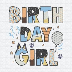 Retro Bluey Birthday Girl Party SVG