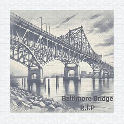 Retro Baltimore Bridge Rip Collapse PNG