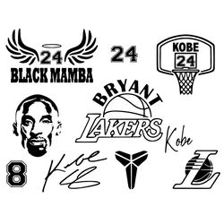 Black Mamba 24 Bundle Basketball Team SVG Digital Download, Love Black Mamba SVG