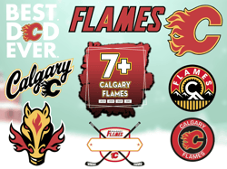 7 Files Calgary Flames Svg Bundle, Calgary Flames NHL Logo Svg