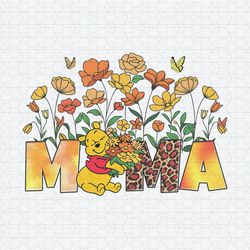 Floral Mama Winnie The Pooh PNG
