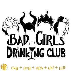 Bad Girls Drinking Club Svg, Disney Villians Svg, Drinking